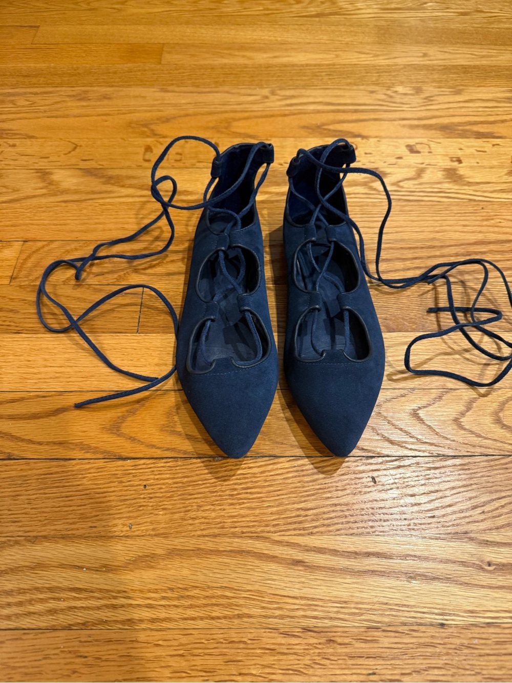 Gap Lace up ballet flats in navy size 8